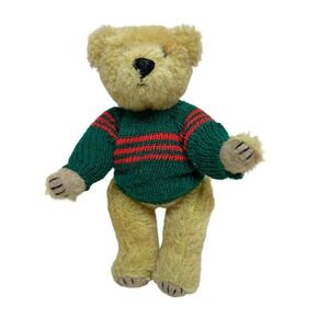 Handmade Mohair Teddy Bear Seattle Artist Original 1983 Jointed Knit Sweater 8"